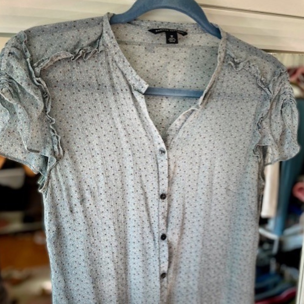 Banana Republic blue sheer top. Size M